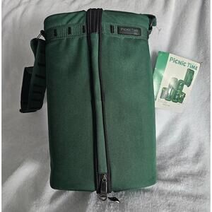 New Picnic Time Estate Wine Tote Bag Green With Accessories 14" Long X 9" Wide